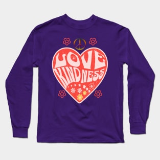 Hippie Style Peace, Love & Kindness Long Sleeve T-Shirt